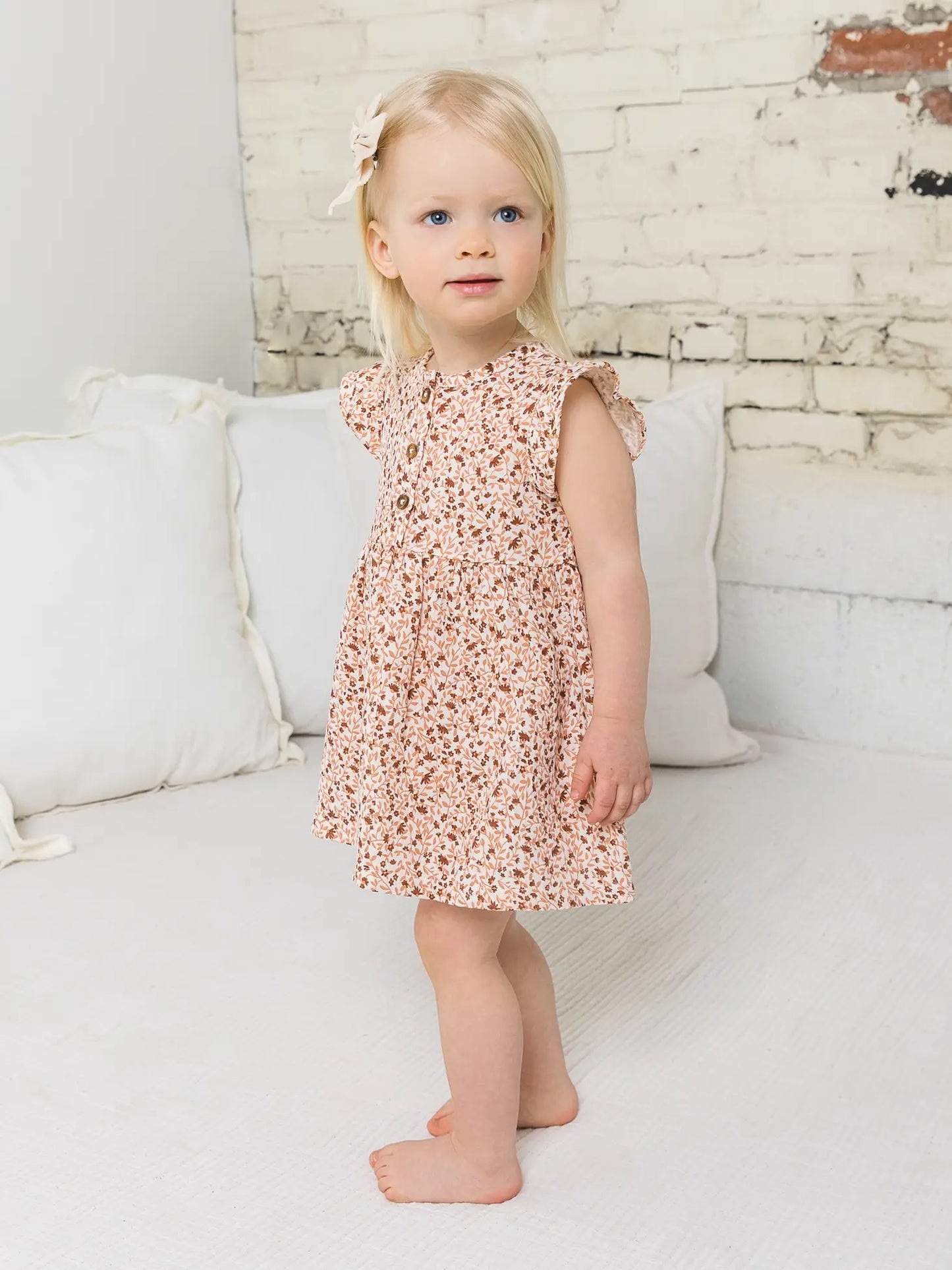 Organic Baby and Kids Gia Muslin Dress - Eden Floral