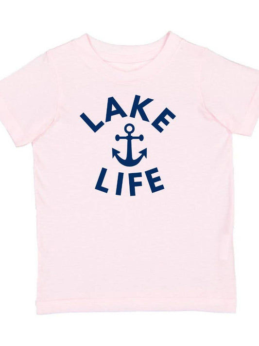 Lake Life Short Sleeve Tee-Pink