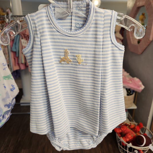 Squiggles Giraffe and Duck Apron romper