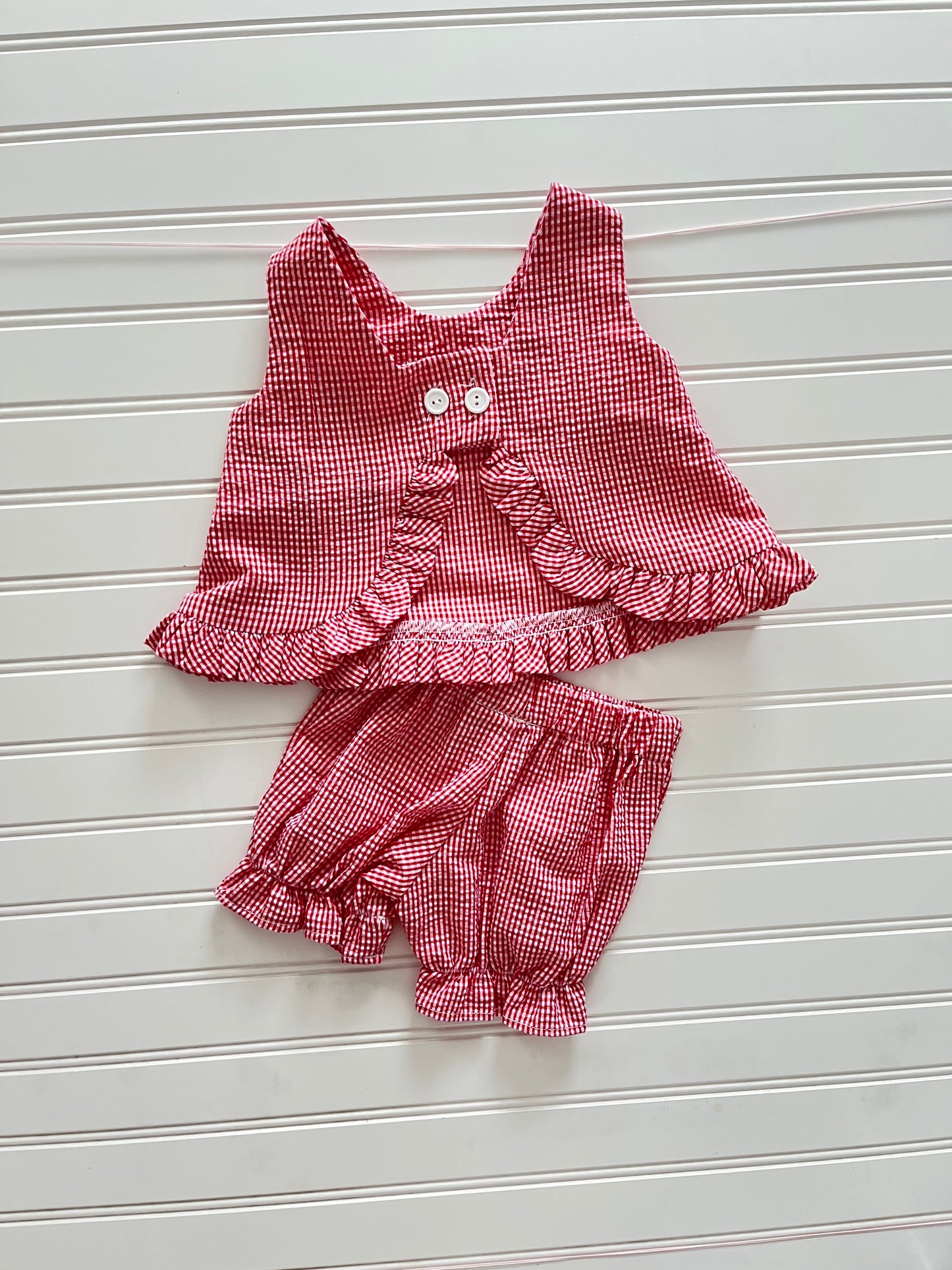 Smocked Red Top and Bloomers