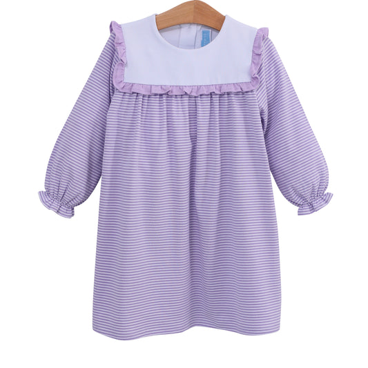 Marie Dress Lavender Stripe