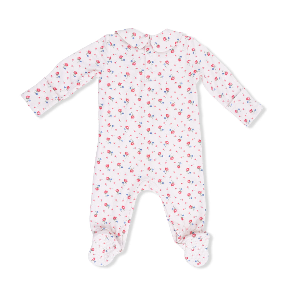Smocked Peter Pan Snap Footie- Joli Rosette