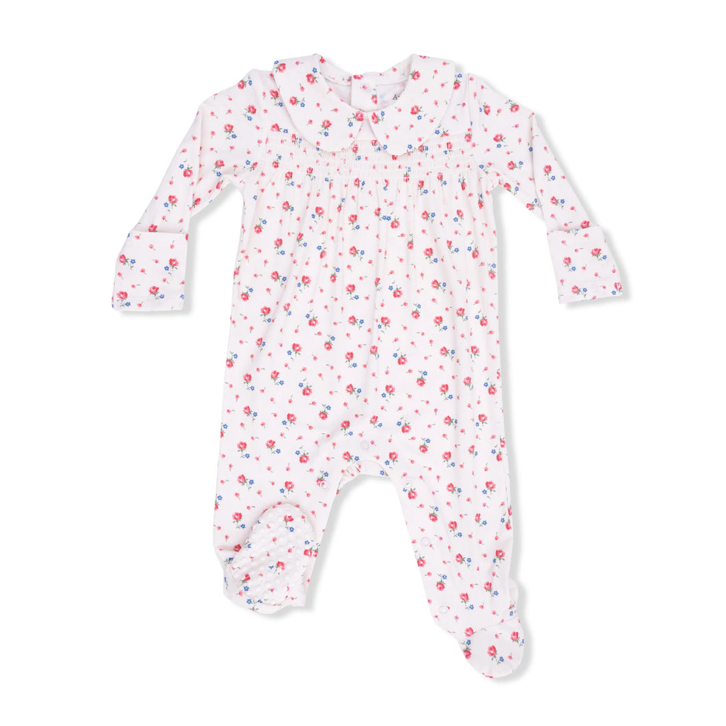 Smocked Peter Pan Snap Footie- Joli Rosette