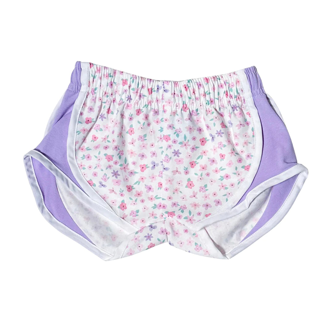 Funtasia Too Shorts- Pastel Floral Shorts with Lavender Side