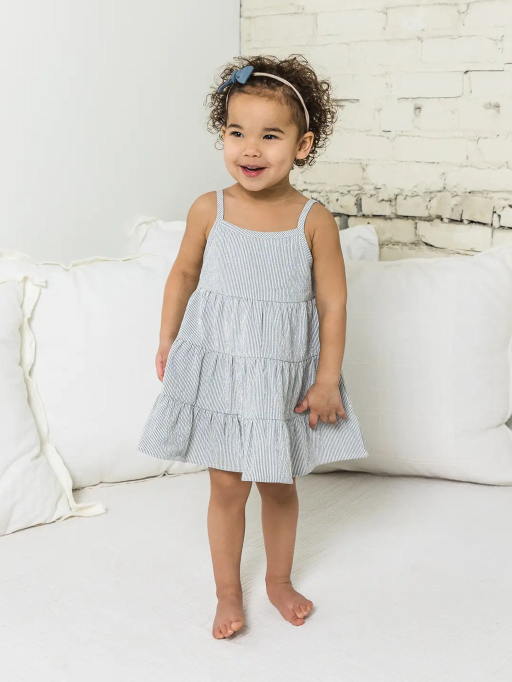 Organic Baby Cari Seersucker Tiered Dress
