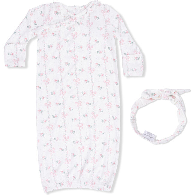 Dainty Buds and Bows Kimono Gown and Headband