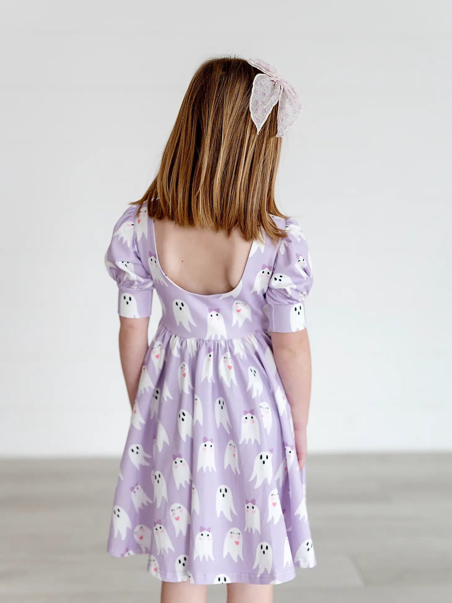 Puff Twirl Dress in Purple Girly Ghost