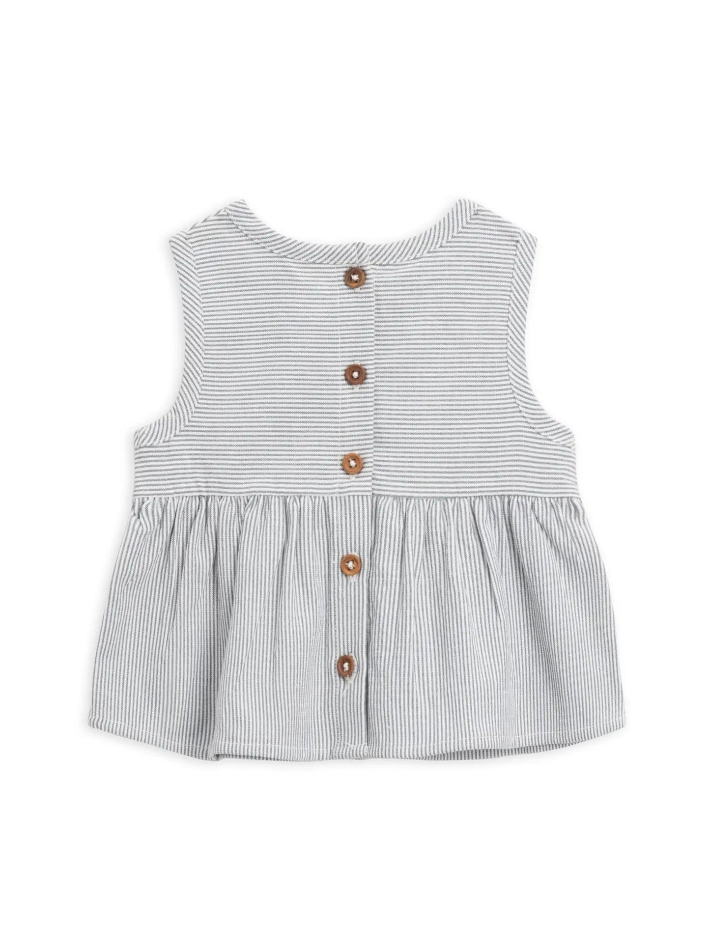 Organic Baby Grace Seersucker Peplum Top- Shore Stripe