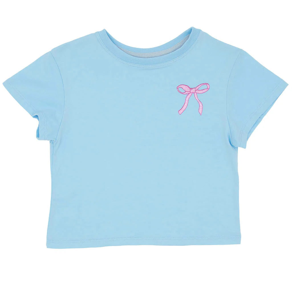 Azarhia Pink Glitter Bow Boxy Tee
