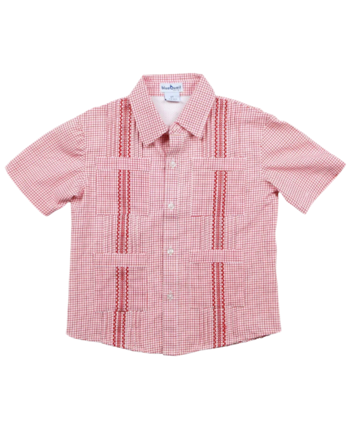 Blue Quail Gameday Guayabera - Red