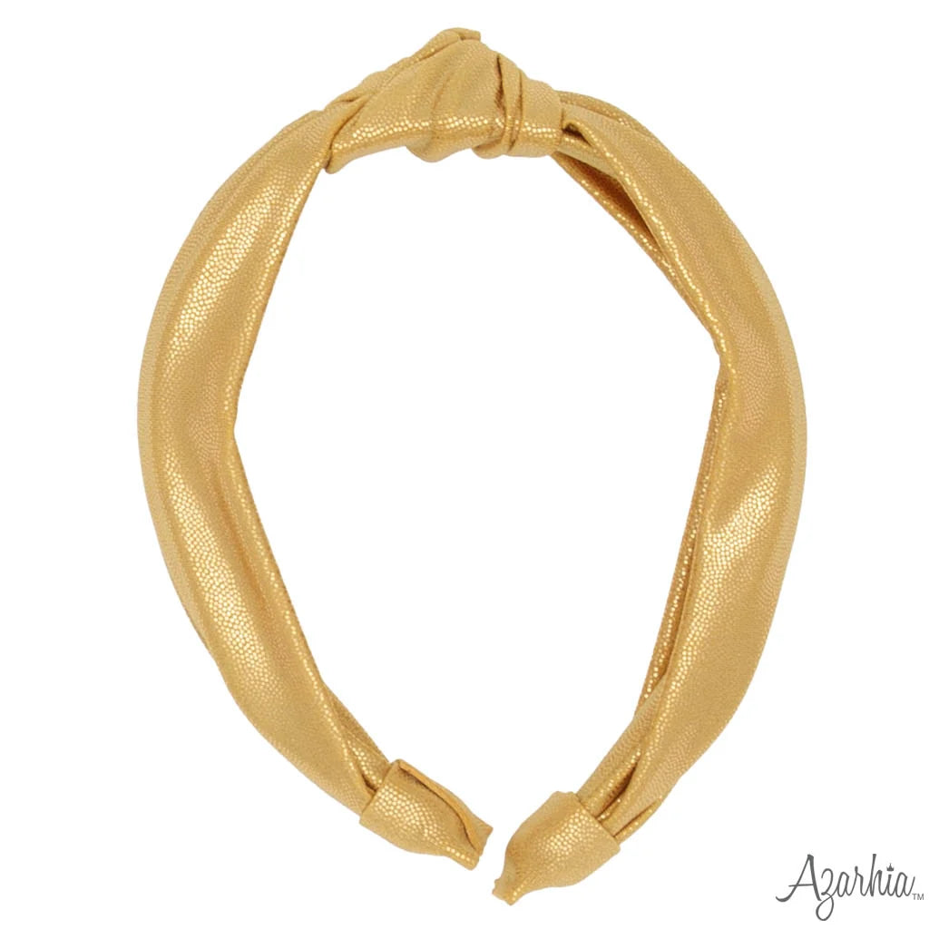 Azarhia Top Knot Headband-Gold Shimmer