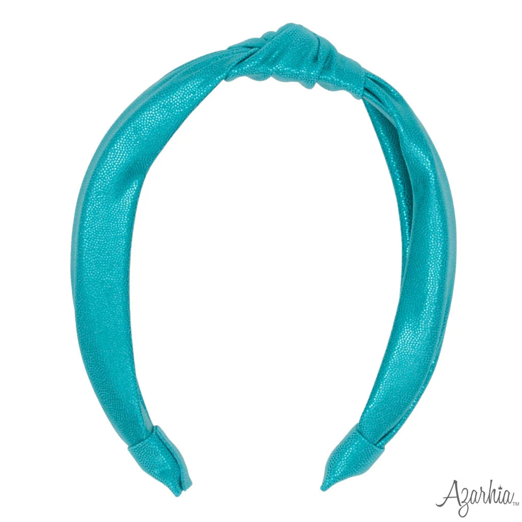 Azarhia Top Knot Headband-Turquoise Shimmer