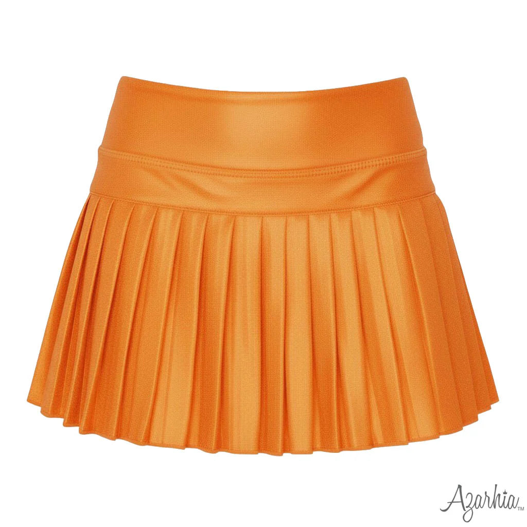 Azarhia Mini Pleated Skort Orange Shimmer