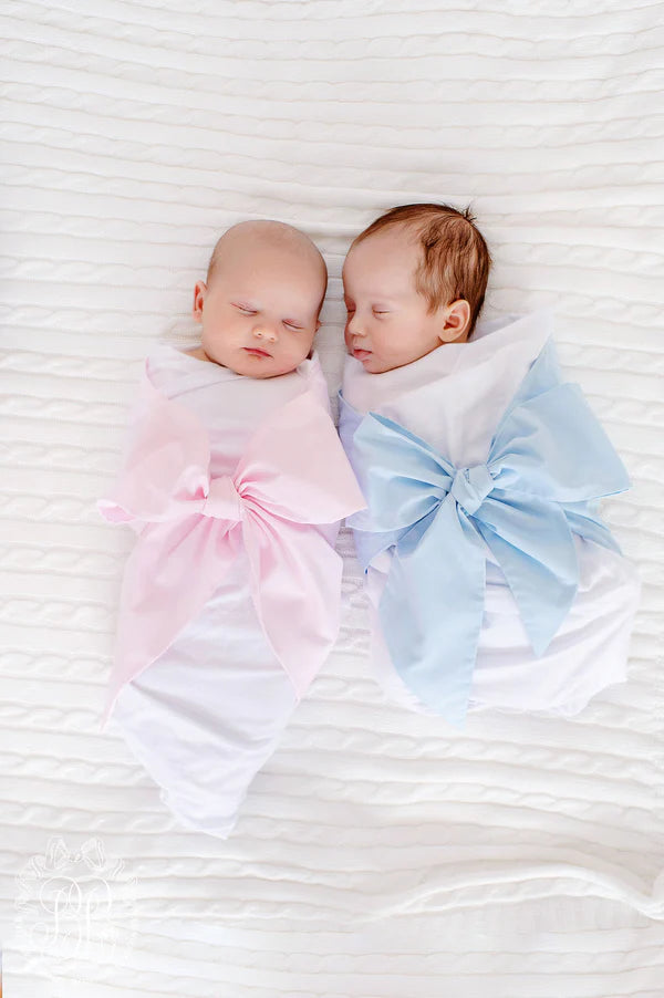 Beaufort Bonnet Bow Swaddle Broadcloth Blue