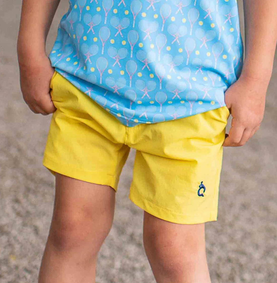 Blue Quail Shorts - Yellow