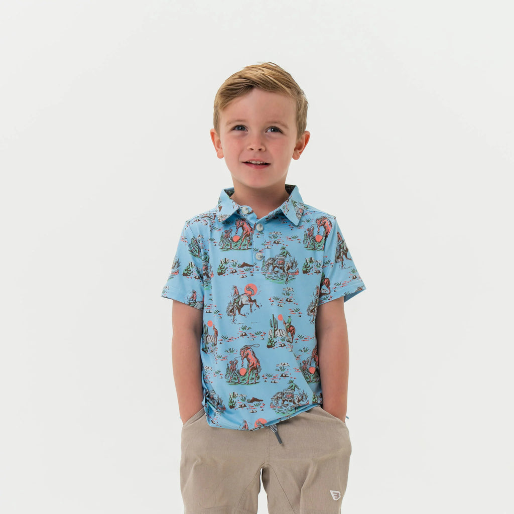 Burlebo Youth Polo - Cowboy Up Blue