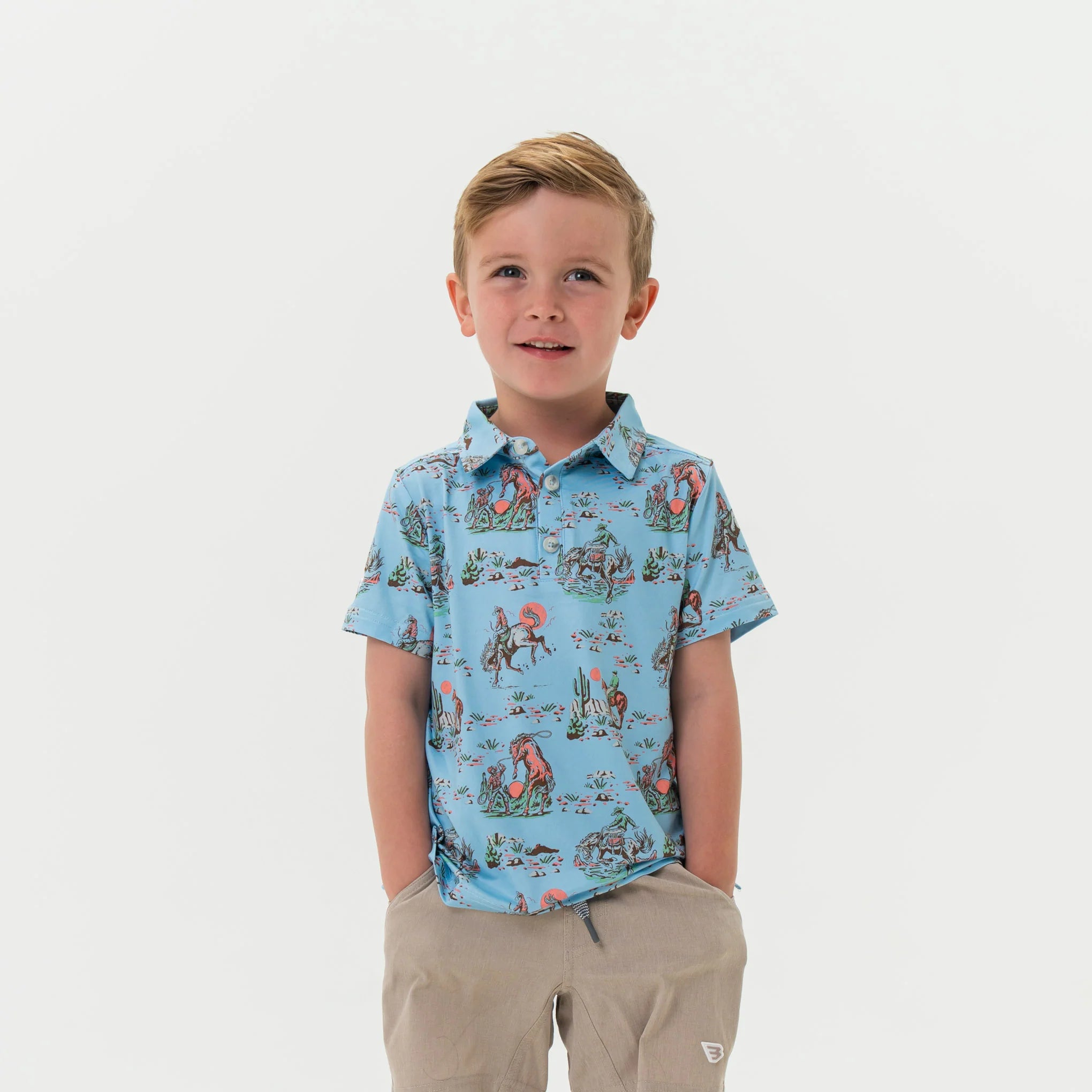 Burlebo Youth Polo - Cowboy Up Blue