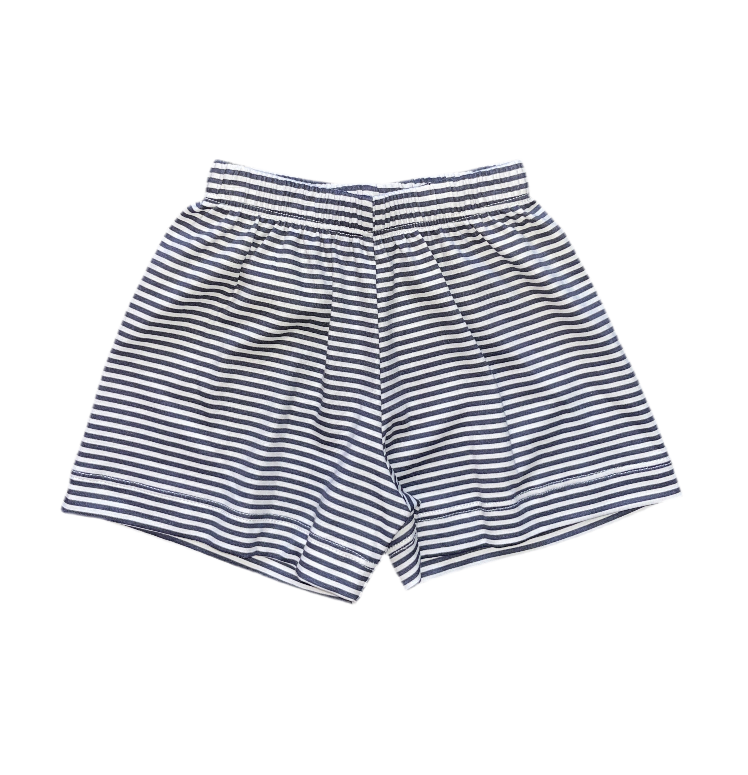 James & Lottie Conrad Knit Shorts - Navy Stripes