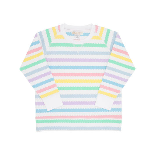 The Beaufort Bonnet Co Cassidy Comfy Crewneck - Wellington Wiggle Stipes