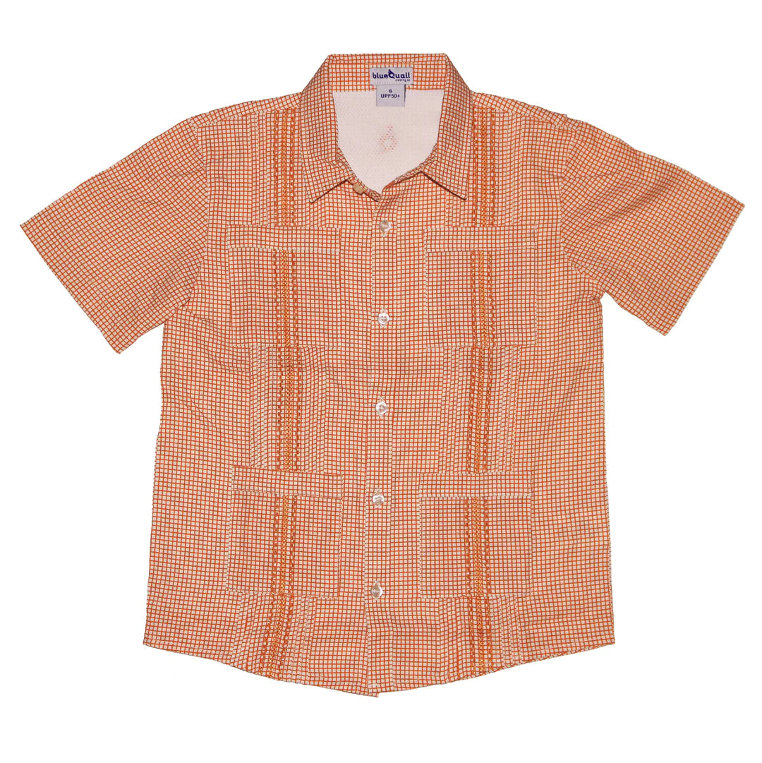 Blue Quail Gameday Guayabera - Burnt Orange