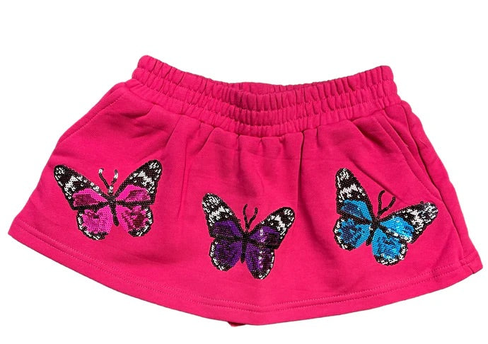 Queen of Sparkle Pink Butterfly Skort