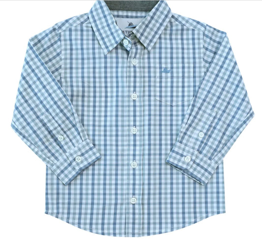 Southbound Blue/Gray Combo Boys Dress Shirt