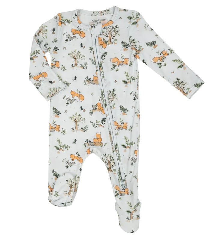 Angel Dear 2 Way Zipper Footie- Baby Fox