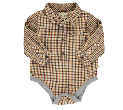 Me & Henry Woven Plaid Onesie