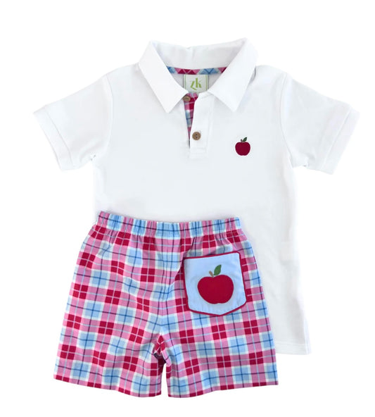 Zuccini Kids Plaid Apple Shorts