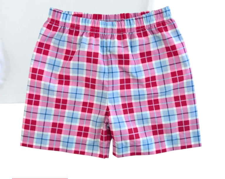 Zuccini Kids Plaid Apple Shorts