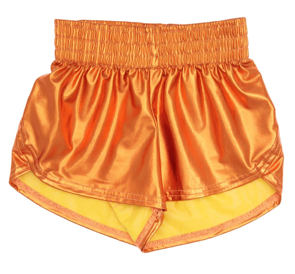 Metallic Shorts- Orange