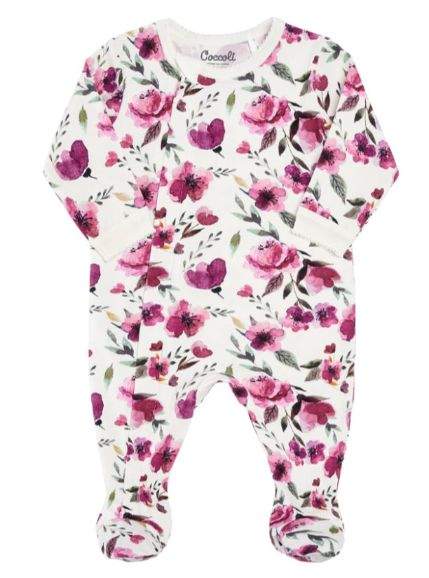 Coccoli Cotton Floral Footie No