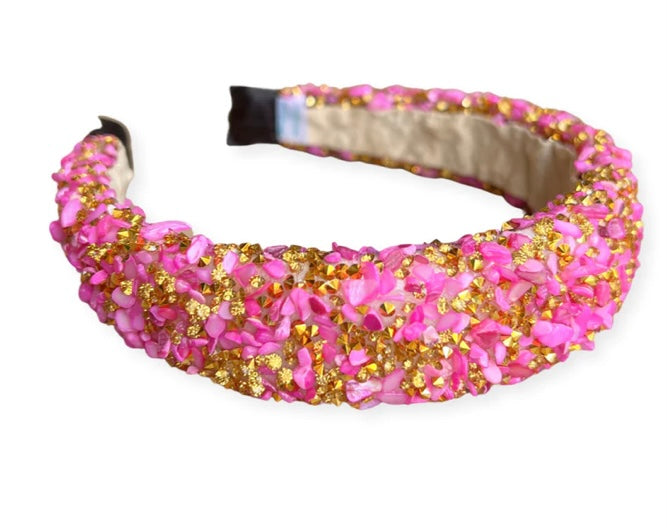 Headbands Of Hope- All that Glitters- Hot Pink+Gold