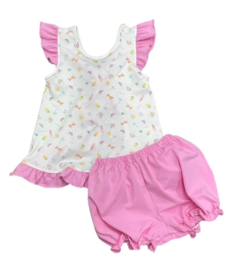 James & Lottie Mae Knit Bloomer Set - Beach Vibes
