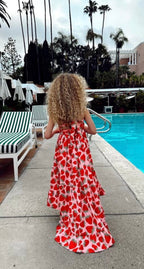 Lola & The Boys Strawberry High-Low Dress