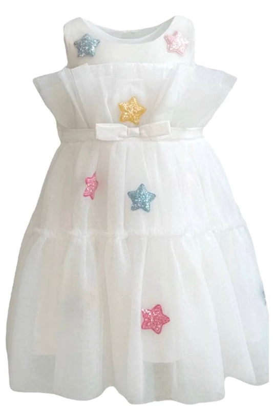 Lola and The Boys Rainbow Puff Stare Tulle Dress