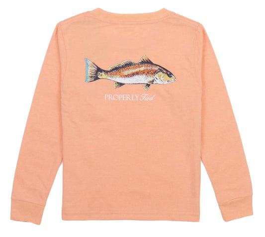 Properly Tied Long Sleeve Tee - Redfish/Melon