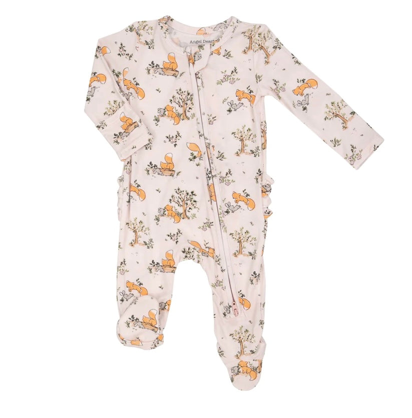 Angel Dear 2 Way Zipper Footie- Baby Fox