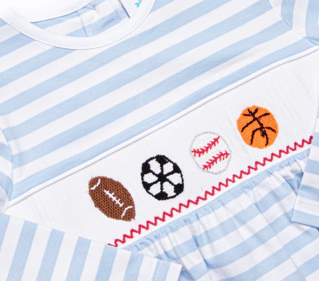 Delaney Smocked Sports Tee