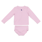 Blue Quail Pink Cane Lattice Swimsuit