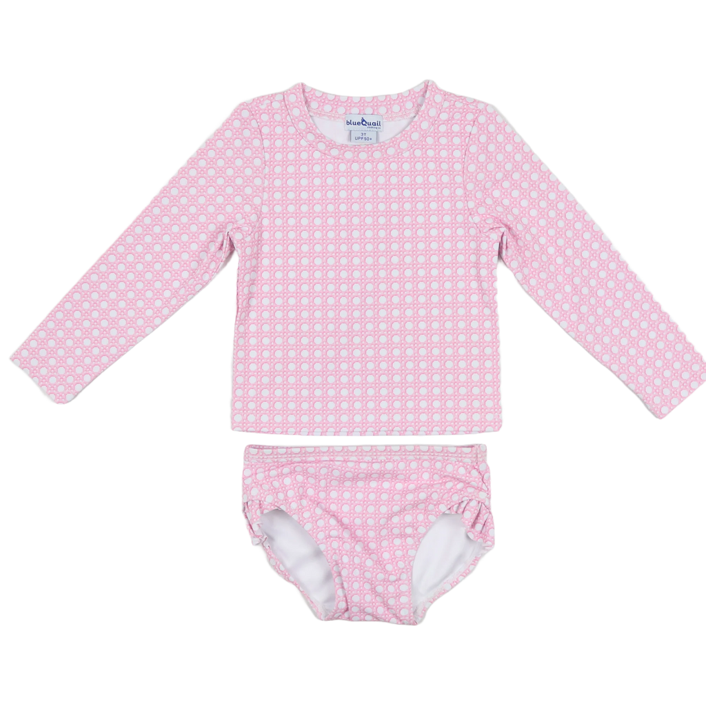 Blue Quail Pink Cane Lattice Swimsuit