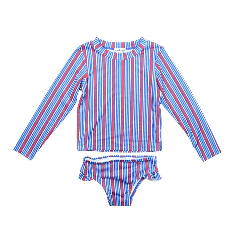 Blue Quail Girls Liberty Stripe Swimsuit