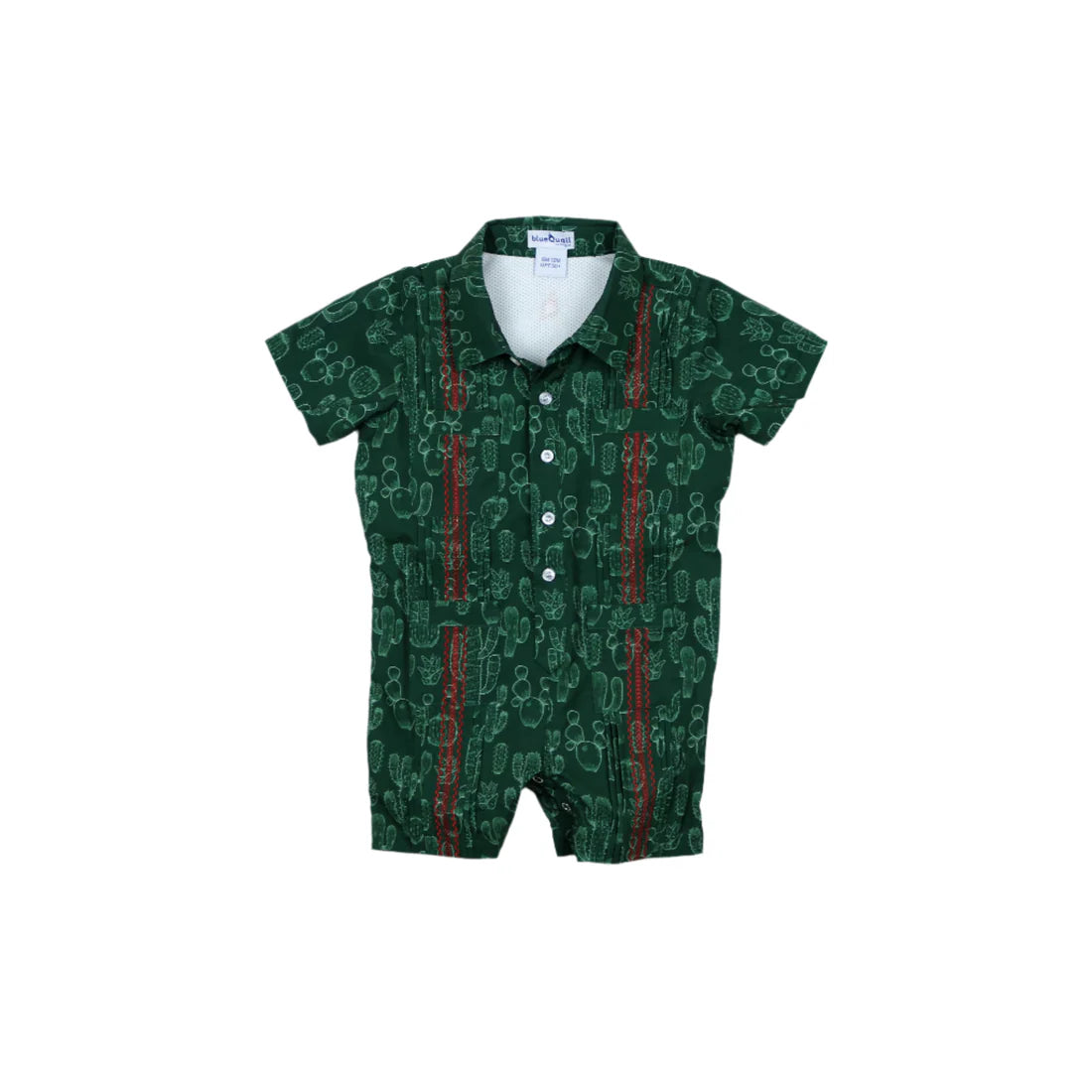Blue Quail Guayabera Romper - Feliz Navidad