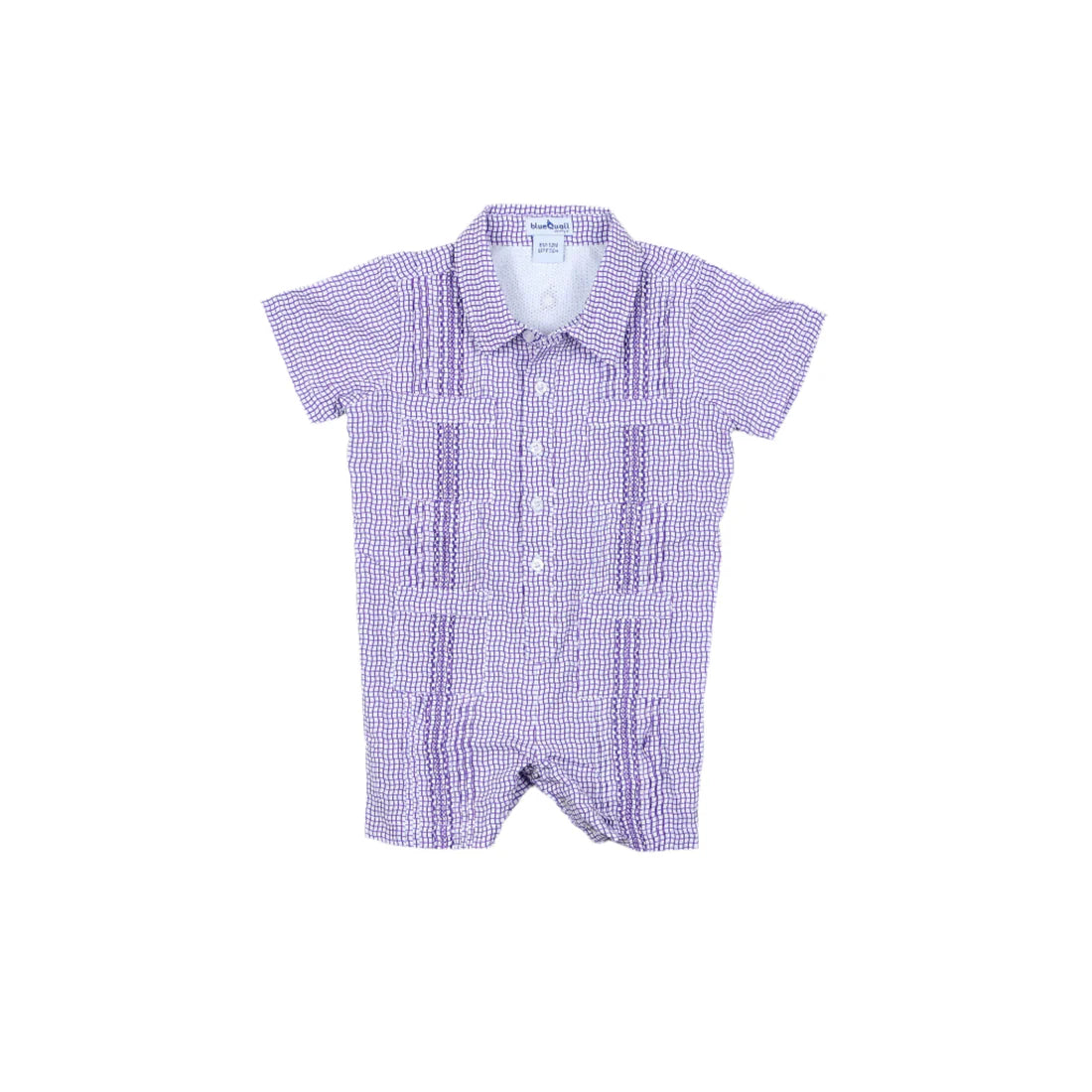 Blue Quail Guayabera Romper - Purple