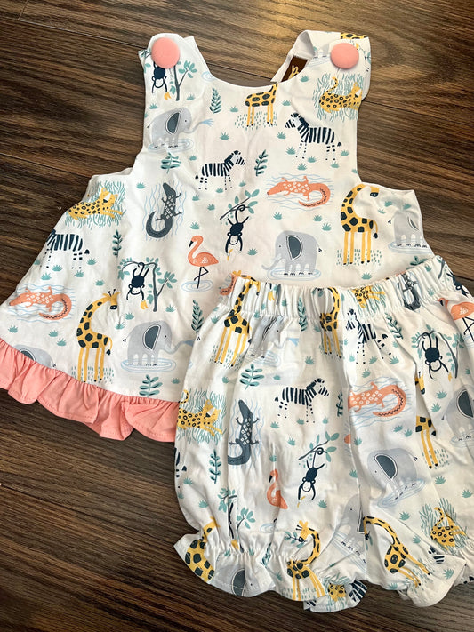 Zoo Time Crossback Bloomer Set