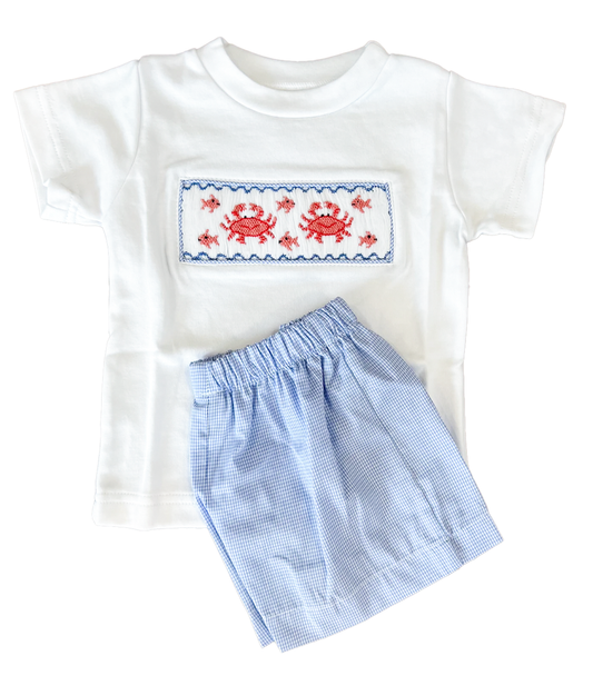 Lulu Bebe Smocked Crab Outfit