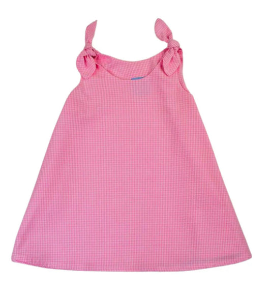 Shoulder tie swing dress - Pink