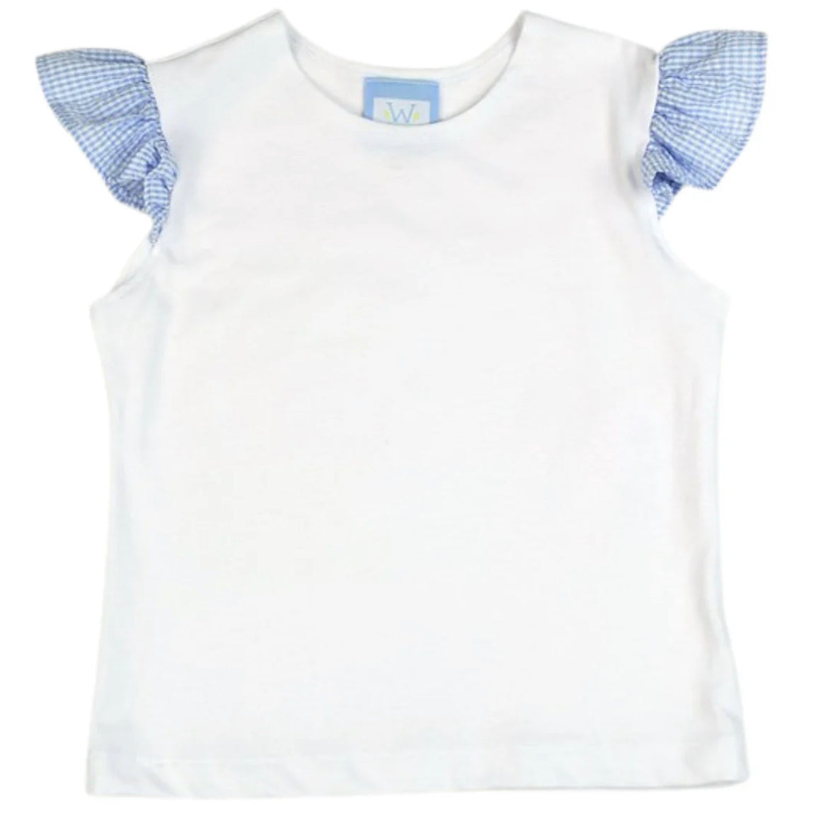 Color Works Angel Sleeve Tee - White w/ Blue Sleeve