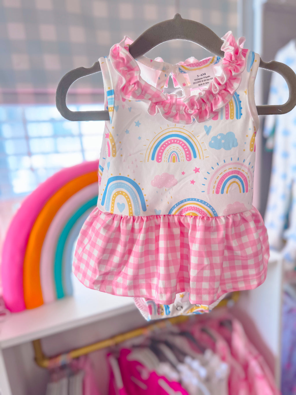 Rainbow & Plaid Onesie