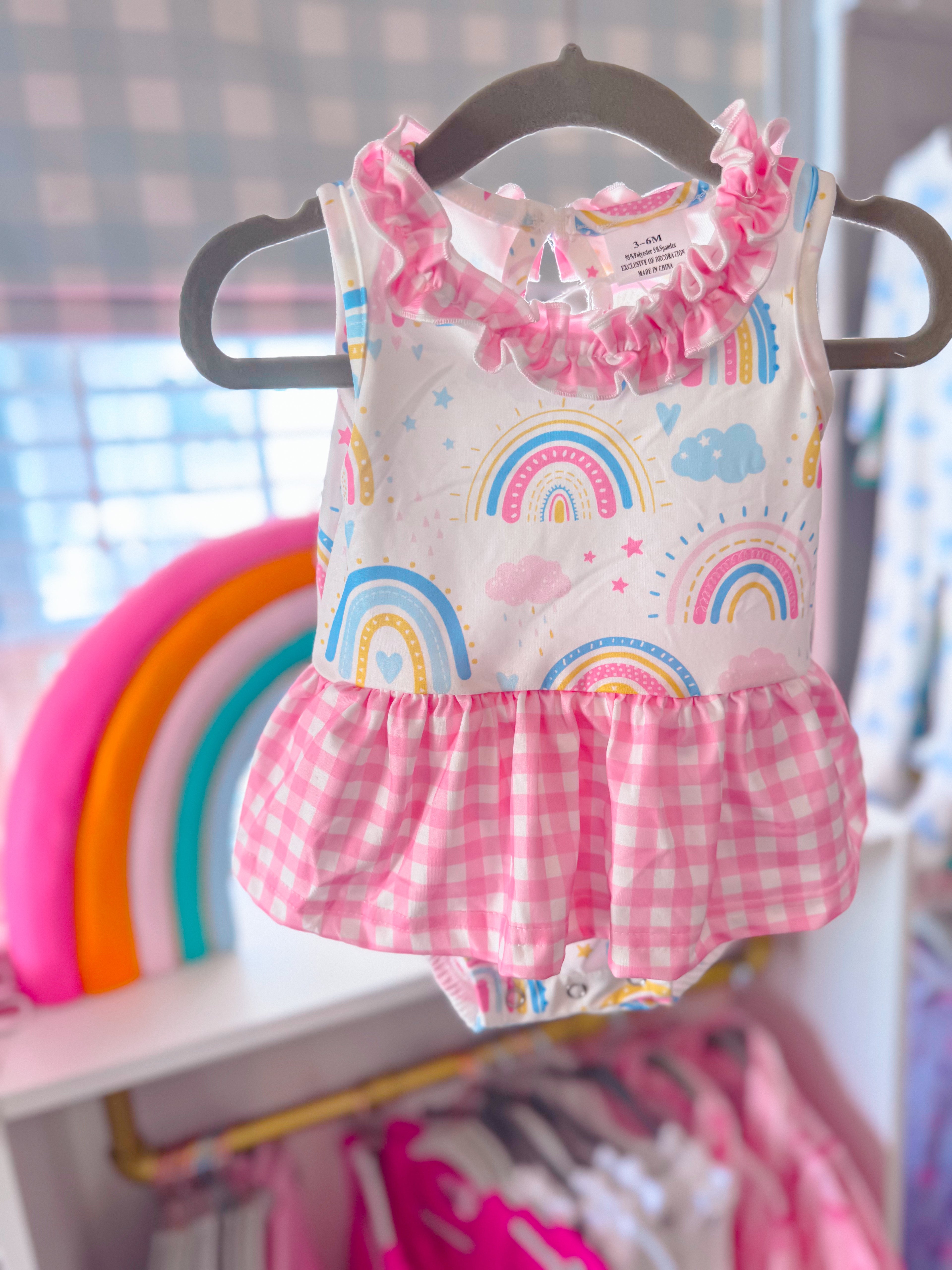 Rainbow & Plaid Onesie